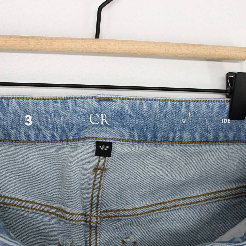J. Crew Curvy Slim-wide Jeans Womens 33 Blue High Rise Wide Leg Stretch